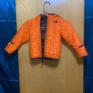 North face puffer jacket. Kids 3T orange